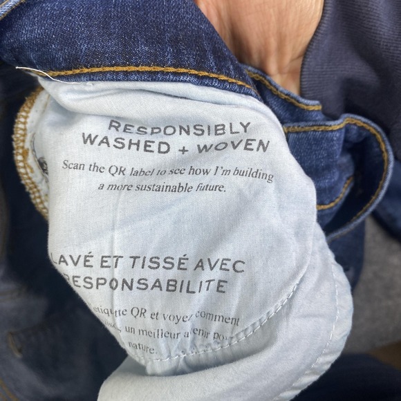 FRAME Le High Straight Jeans Womens 28 Blue Medium Wash Raw Hem Stretch Denim - Picture 6 of 11